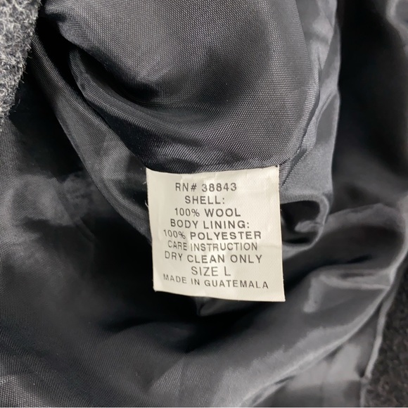 Izzi Collections Women's Pea Coat Size Large 100% Wool Single Breasted Gray - Picture 6 of 10